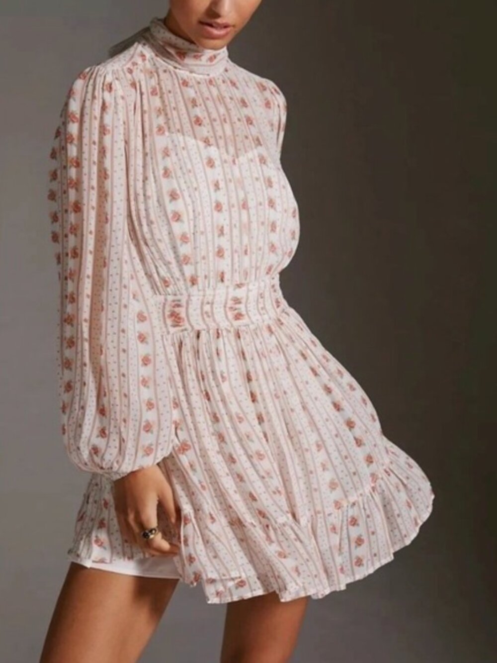 Anthropologie - Let Me Be, Floral Stripe Dress, Plus Sz 1X, NWT, Cottagecore